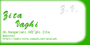 zita vaghi business card